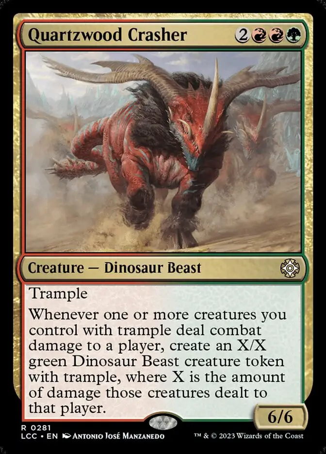 Quartzwood Crasher • Creature — Dinosaur Beast (The Lost Caverns 