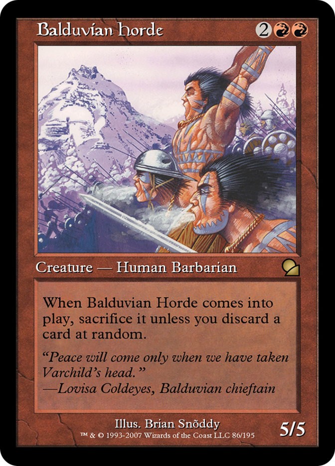 Balduvian Horde • Creature — Human Barbarian (Masters Edition 
