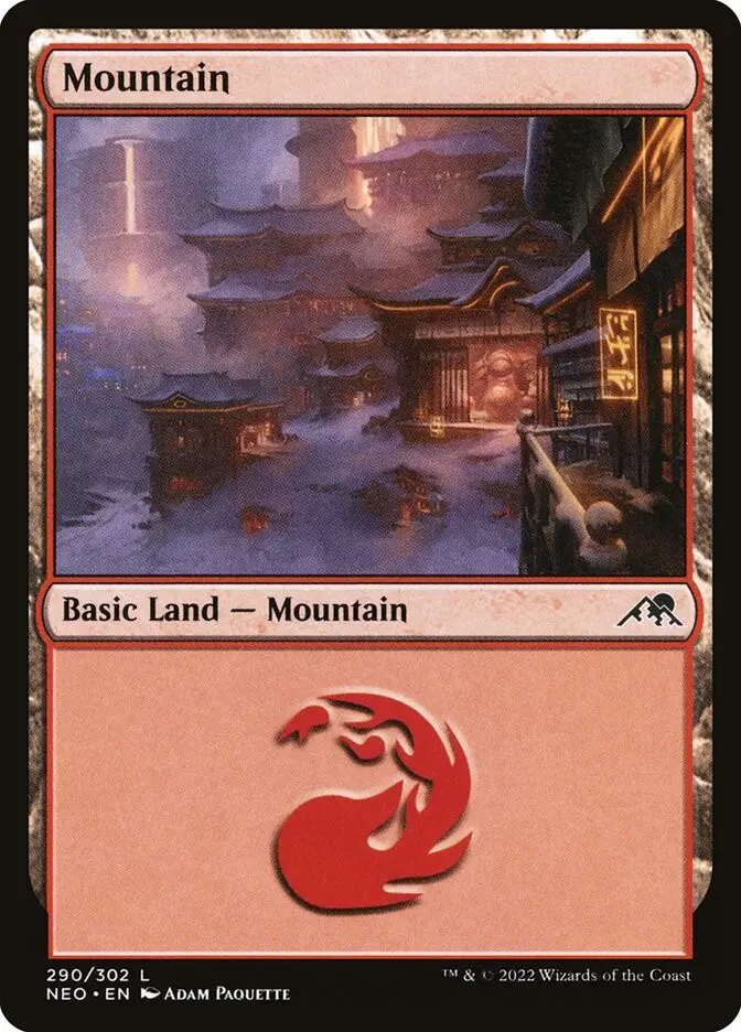 Mountain • Basic Land — Mountain Kamigawa Neon Dynasty Mtg Assist