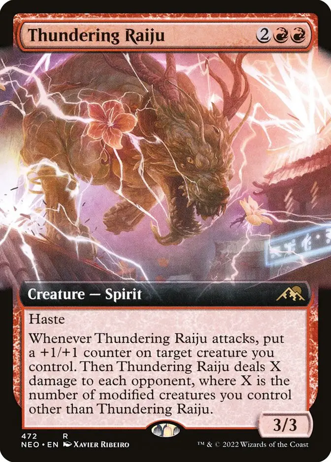 Thundering Raiju • Creature — Spirit (Kamigawa: Neon Dynasty 