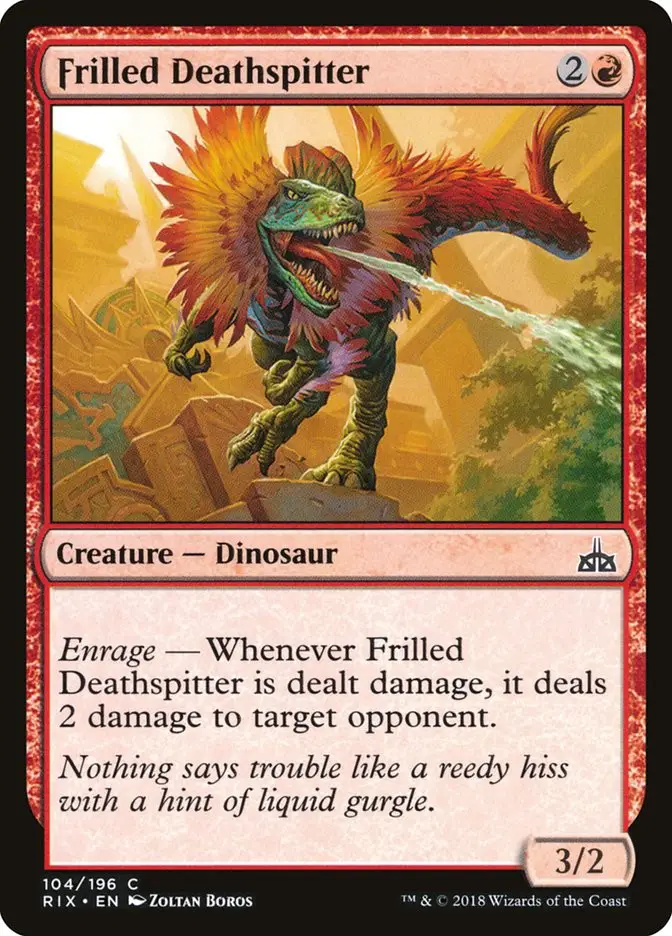 Frilled Deathspitter • Creature — Dinosaur (Rivals of Ixalan 