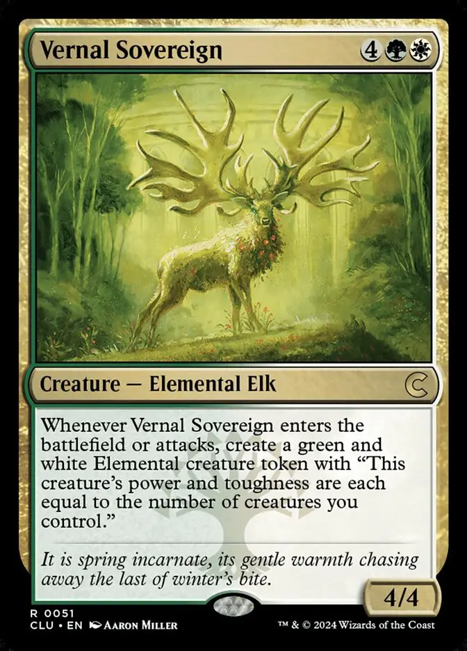 Vernal Sovereign • Creature — Elemental Elk (Ravnica: Clue Edition ...