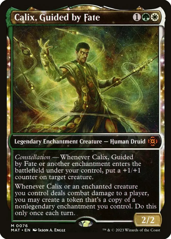 Calix, Guided by Fate • Legendary Enchantment Creature — Human Druid ...