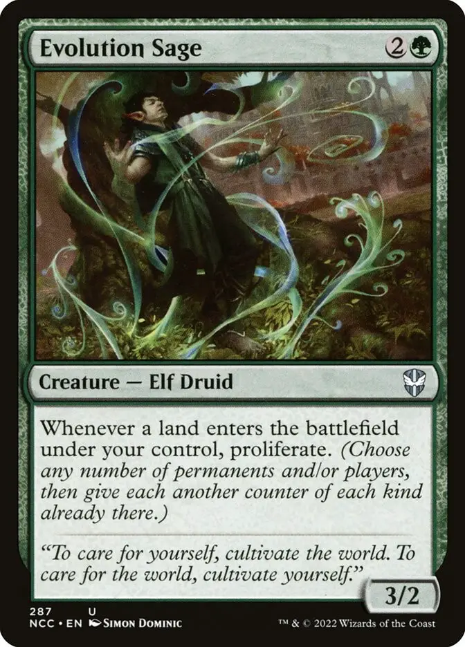 Evolution Sage • Creature — Elf Druid (New Capenna Commander) - MTG Assist