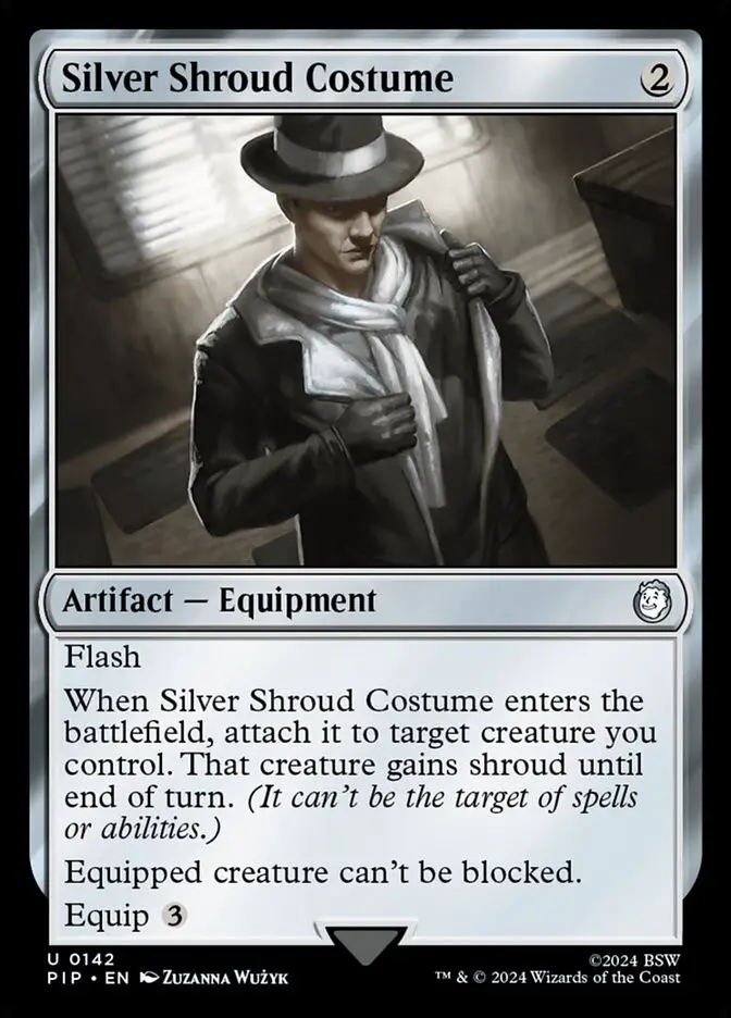 Silver Shroud Costume • Artifact — Equipment (Fallout) - MTG Assist