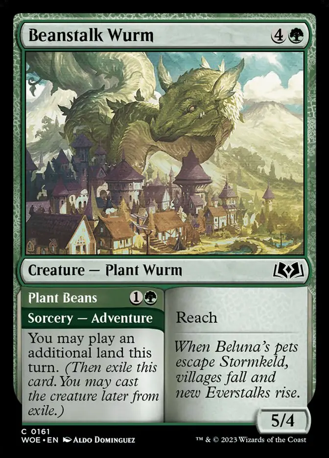 Beanstalk Wurm    Plant Beans (Wilds of Eldraine)